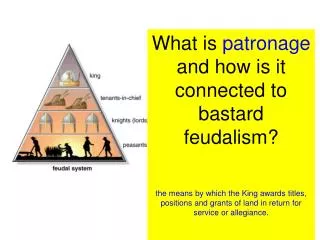 What is patronage and how is it connected to bastard feudalism?