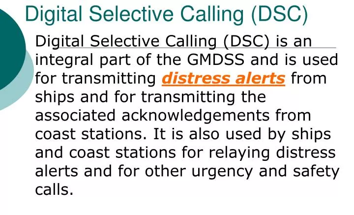 digital selective calling dsc