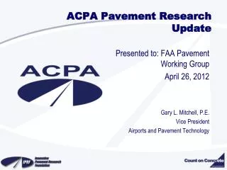 ACPA Pavement Research Update