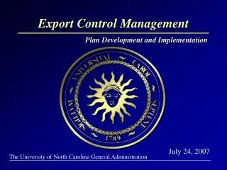 Export Control Management
