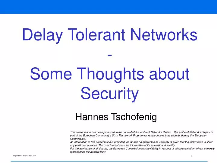 delay tolerant networks some thoughts about security
