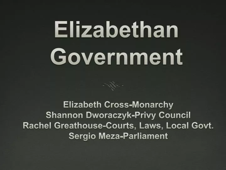 elizabethan government