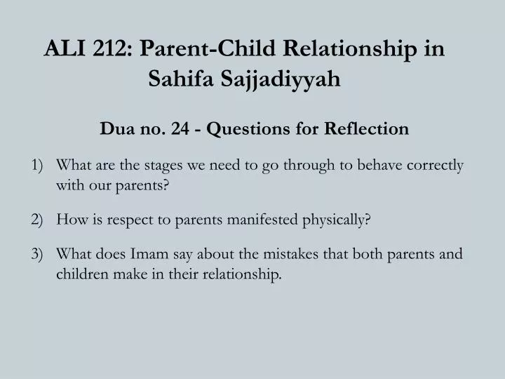 ali 212 parent child relationship in sahifa sajjadiyyah