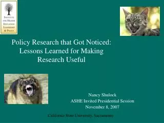 Policy Research that Got Noticed: Lessons Learned for Making Research Useful
