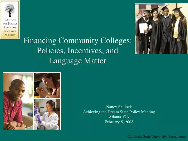 financing community colleges policies incentives and language matter