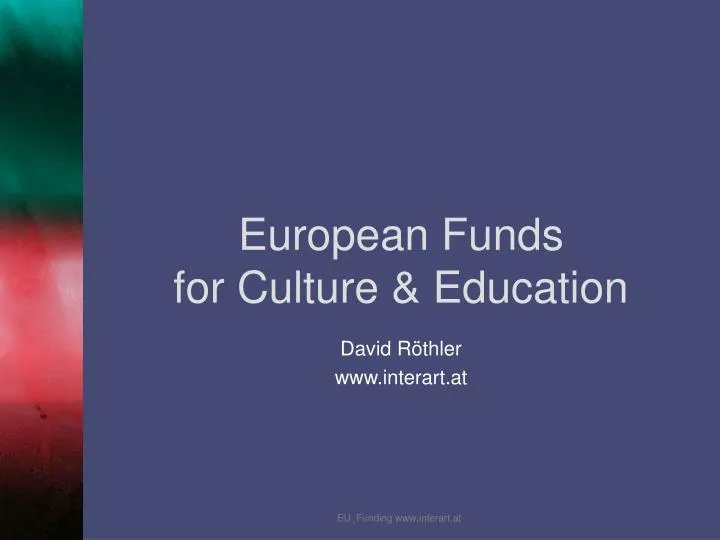 european funds for culture education