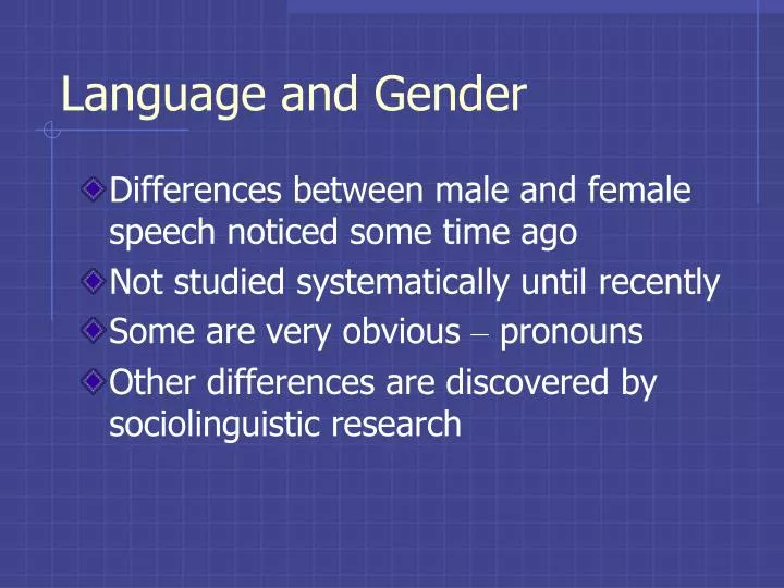 language and gender