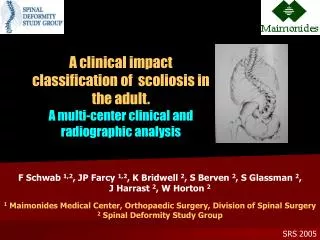 A clinical impact classification of scoliosis in the adult. A multi-center clinical and radiographic analysis