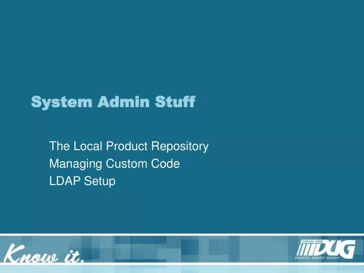 system admin stuff