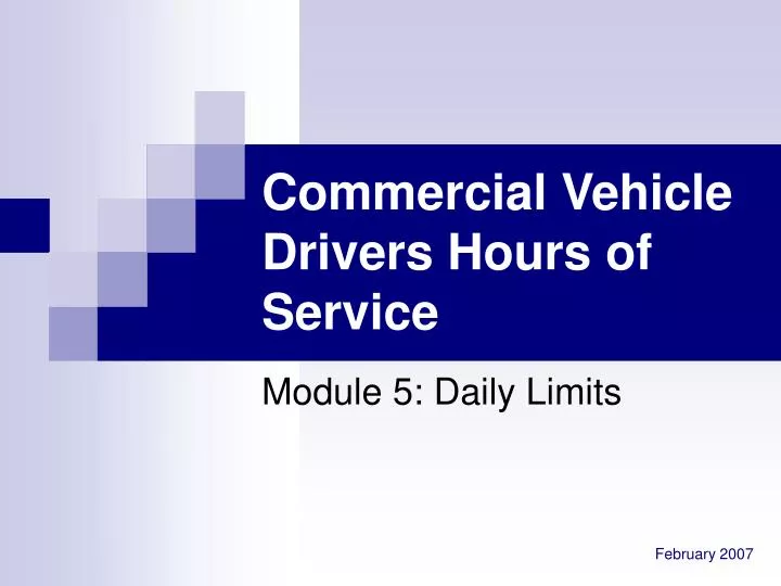 commercial vehicle drivers hours of service