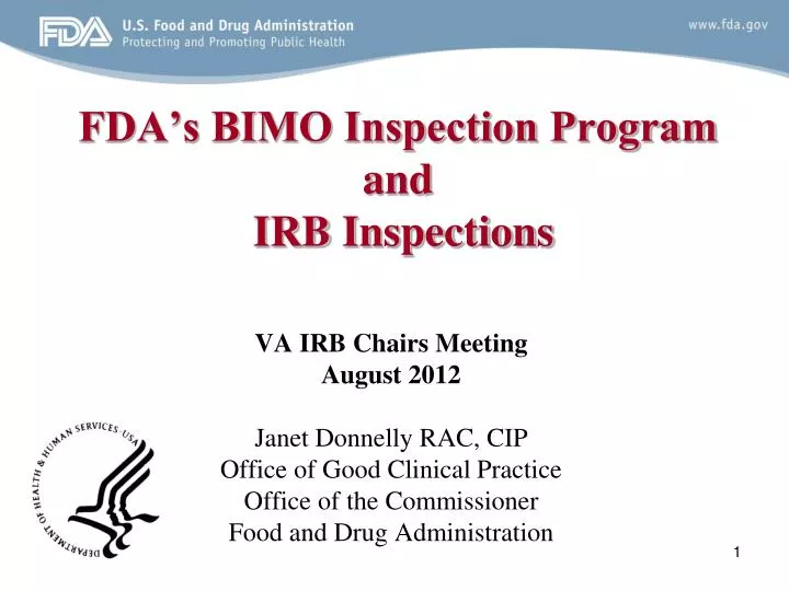 fda s bimo inspection program and irb inspections