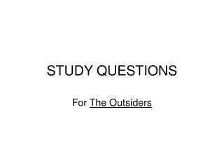 STUDY QUESTIONS