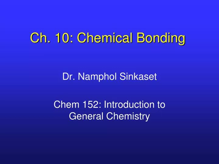 ch 10 chemical bonding