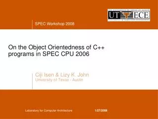 On the Object Orientedness of C++ programs in SPEC CPU 2006