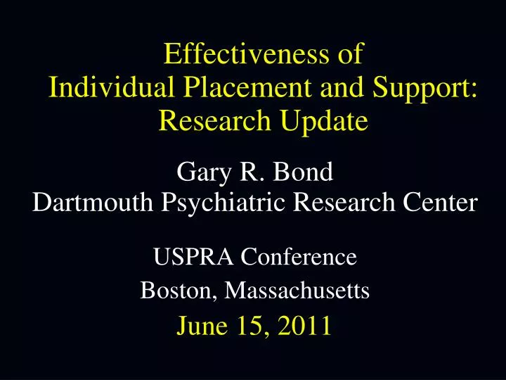 effectiveness of individual placement and support research update