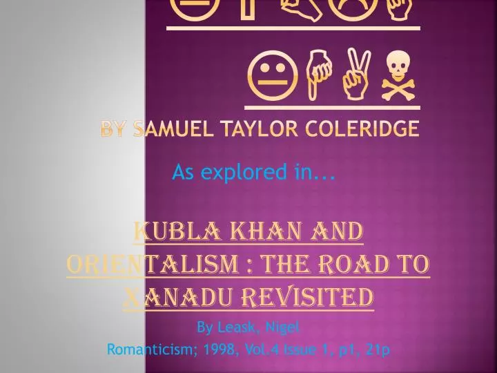 kubla khan by samuel taylor coleridge