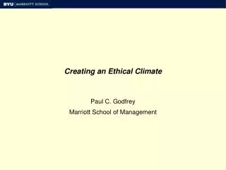 Creating an Ethical Climate