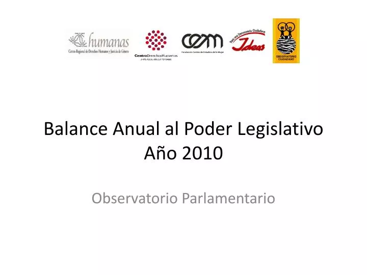 balance anual al poder legislativo a o 2010