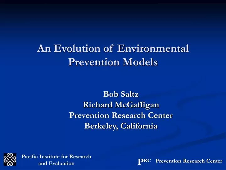 an evolution of environmental prevention models