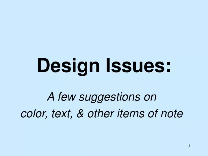 design issues
