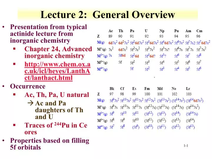 lecture 2 general overview