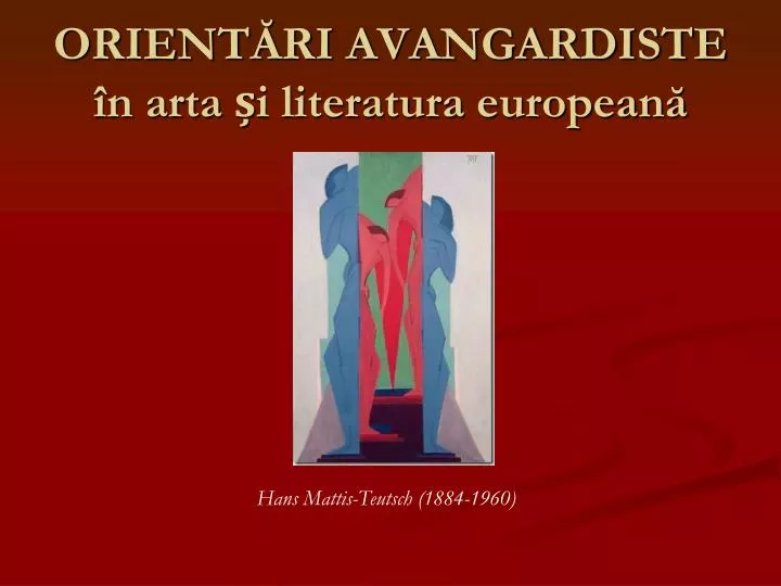 orient ri avangardiste n arta i literatura european