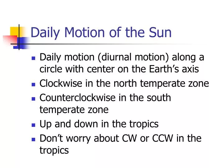 daily motion of the sun