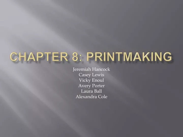 chapter 8 printmaking