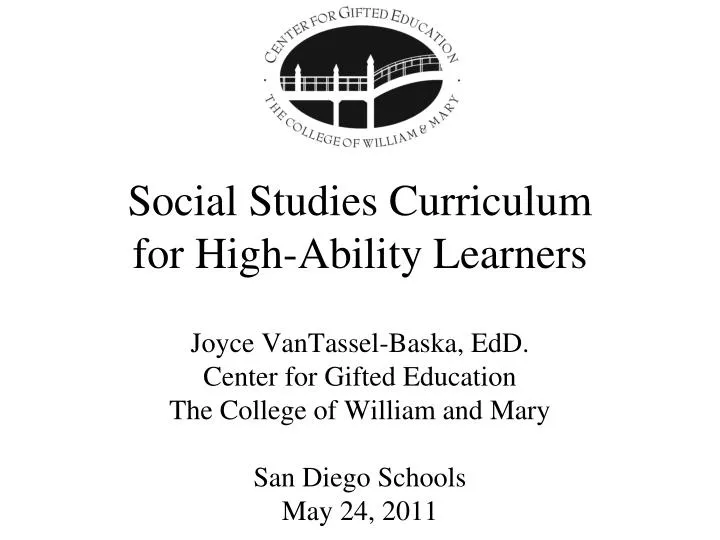 social studies curriculum for high ability learners