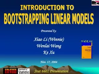 BOOTSTRAPPING LINEAR MODELS
