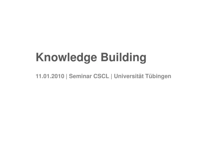 knowledge building