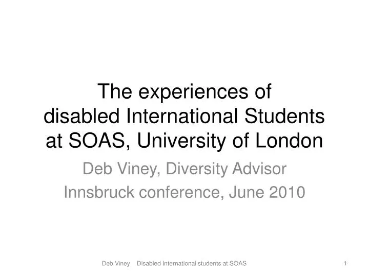 the experiences of disabled international students at soas university of london