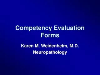 Competency Evaluation Forms