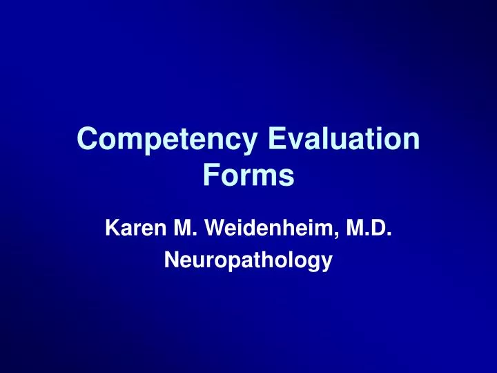competency evaluation forms