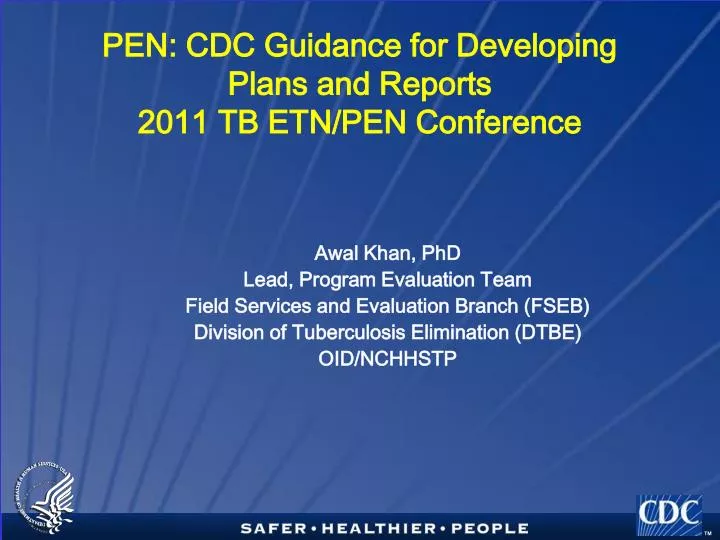 pen cdc guidance for developing plans and reports 2011 tb etn pen conference