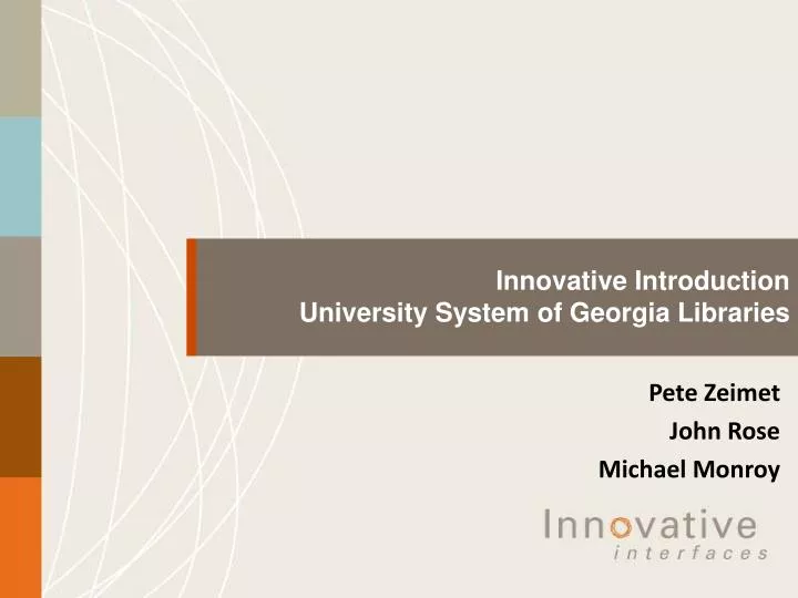 innovative introduction university system of georgia libraries