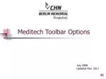 Meditech Toolbar Options