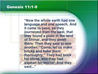 Genesis 11:1-9