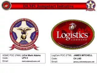 HQMC POC (FAM):	 LtCol Mark Adams Code: 	LPV-2 Email: mark.adams@usmc.mil
