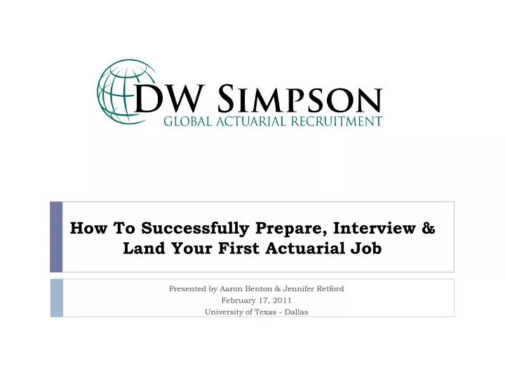 how to successfully prepare interview land your first actuarial job