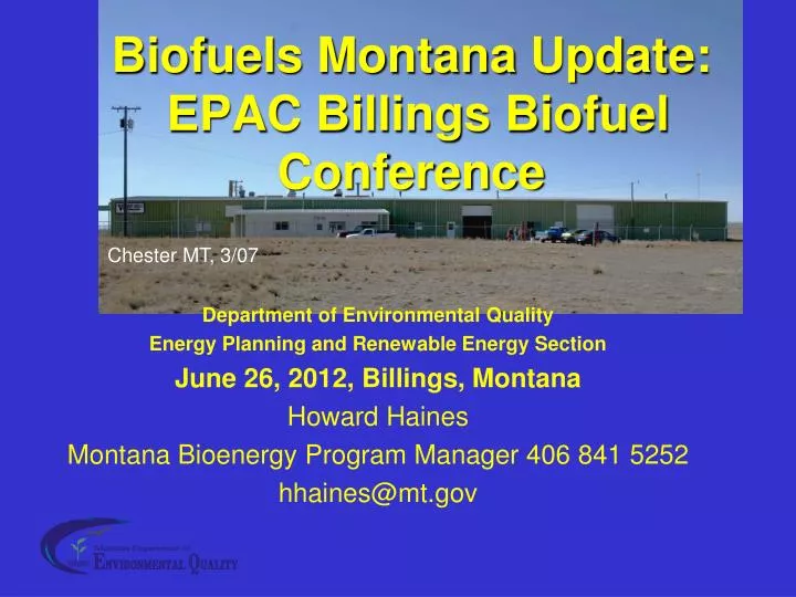 biofuels montana update epac billings biofuel conference