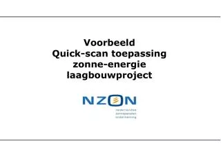 Voorbeeld Quick-scan toepassing zonne-energie laagbouwproject