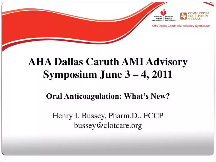 aha dallas caruth ami advisory symposium june 3 4 2011