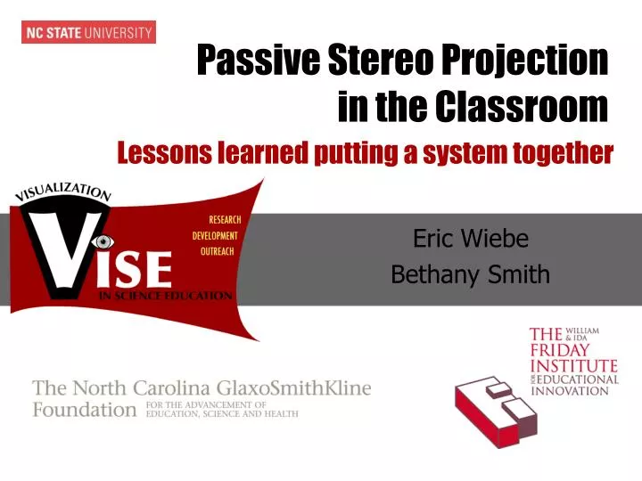 passive stereo projection in the classroom