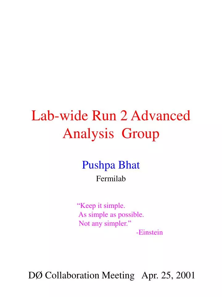 lab wide run 2 advanced analysis group