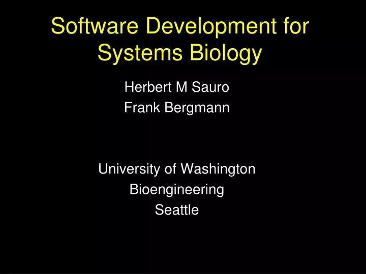 software development for systems biology