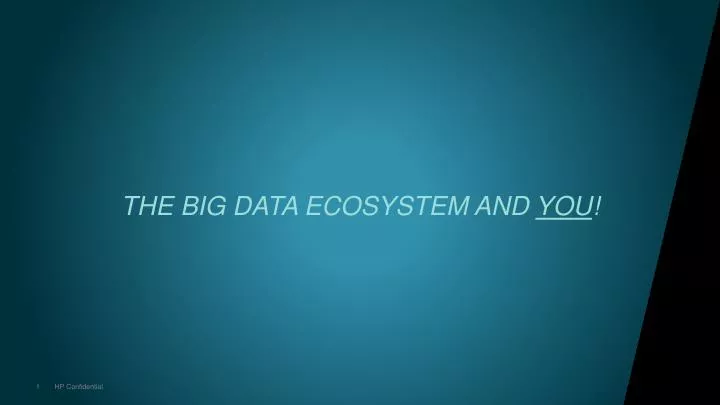 the big data ecosystem and you