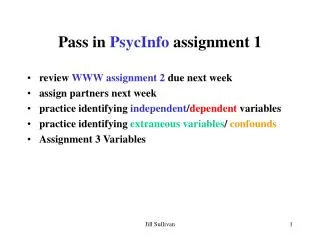 Pass in PsycInfo assignment 1