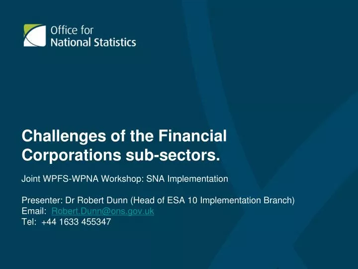 challenges of the financial corporations sub sectors