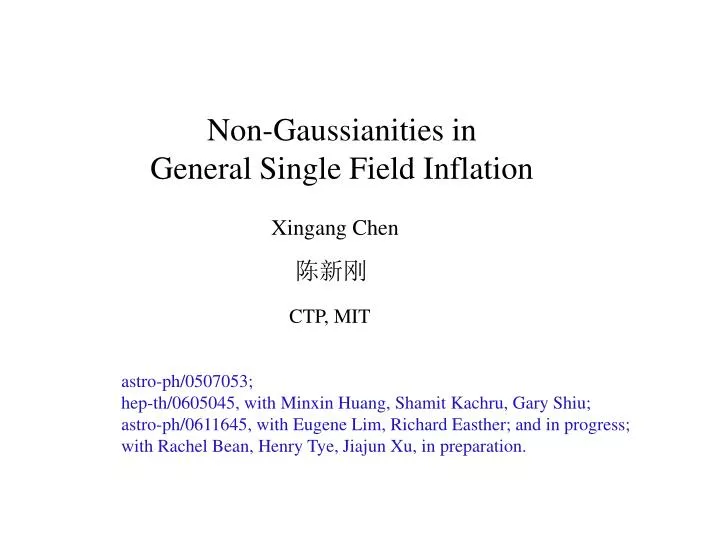 non gaussianities in general single field inflation